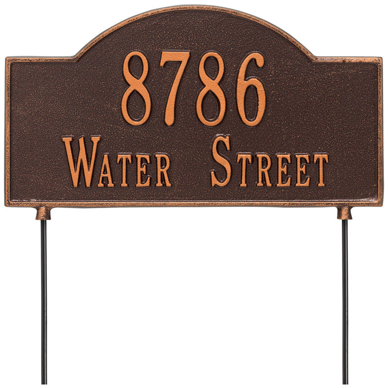 Two-Sided Arch Lawn Address Plaque - Two-Line