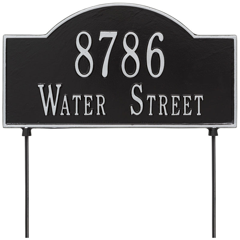 Two-Sided Arch Lawn Address Plaque - Two-Line