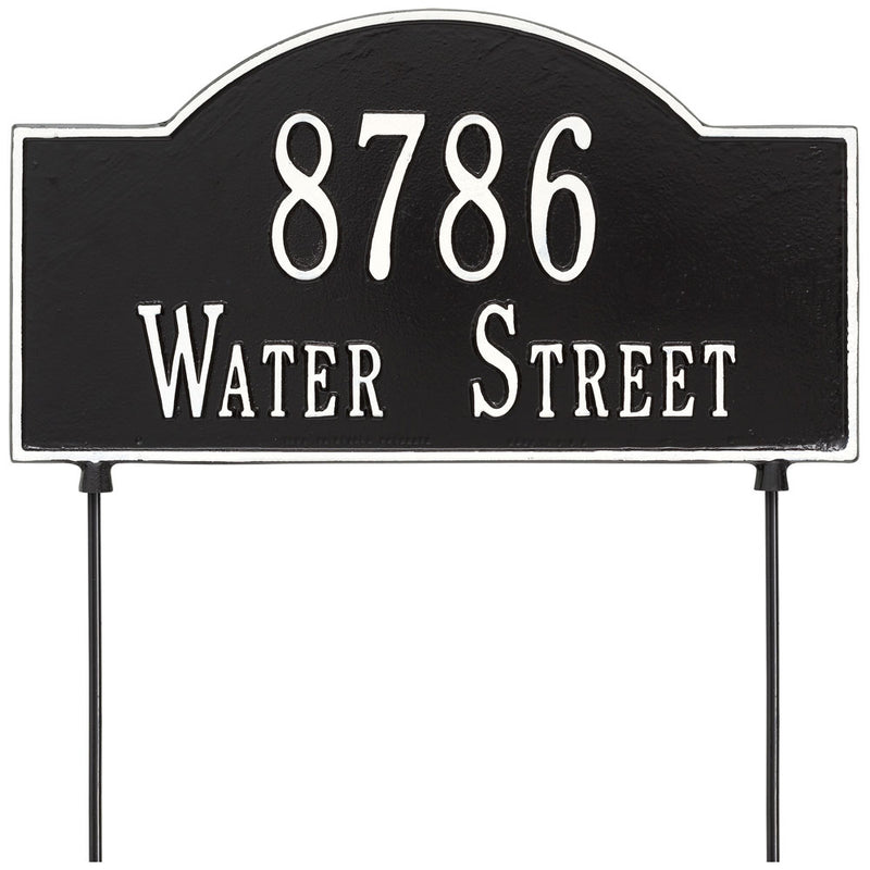 Two-Sided Arch Lawn Address Plaque - Two-Line