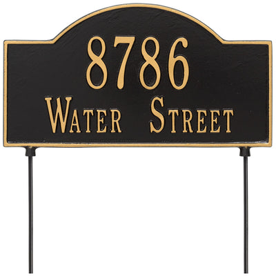 Two-Sided Arch Lawn Address Plaque - Two-Line