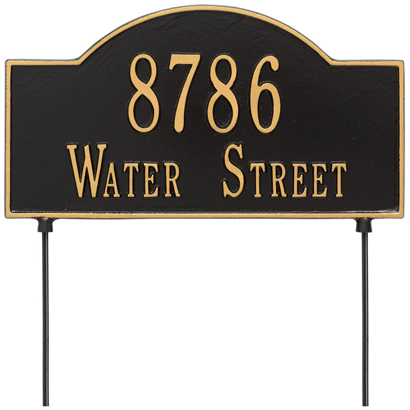 Two-Sided Arch Lawn Address Plaque - Two-Line