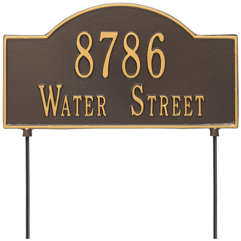 Two-Sided Arch Lawn Address Plaque - Two-Line