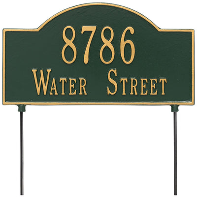 Two-Sided Arch Lawn Address Plaque - Two-Line