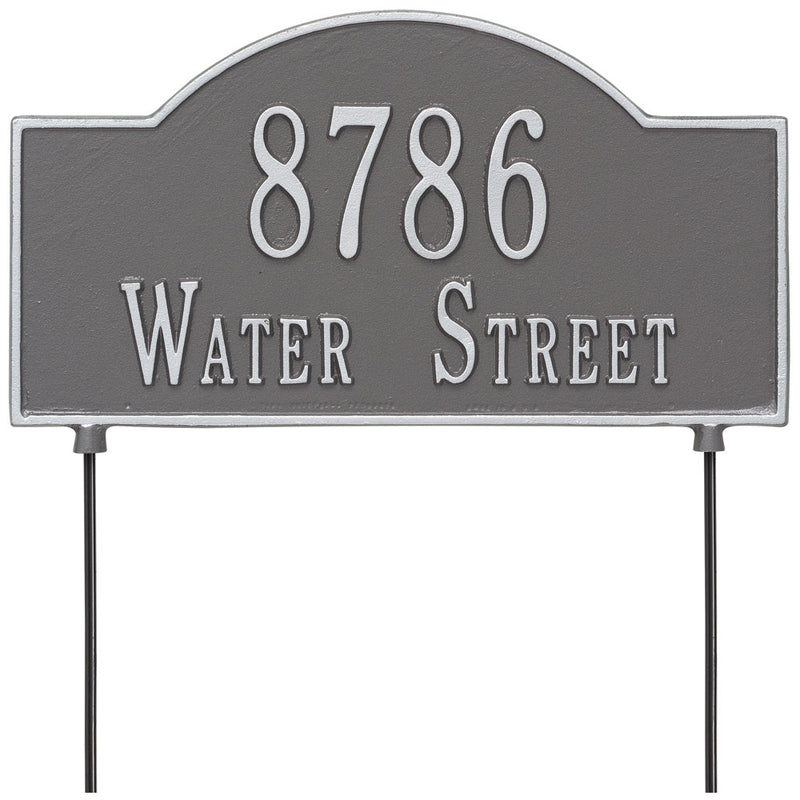 Two-Sided Arch Lawn Address Plaque - Two-Line