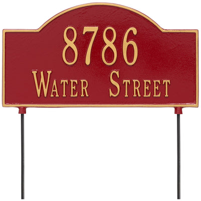 Two-Sided Arch Lawn Address Plaque - Two-Line