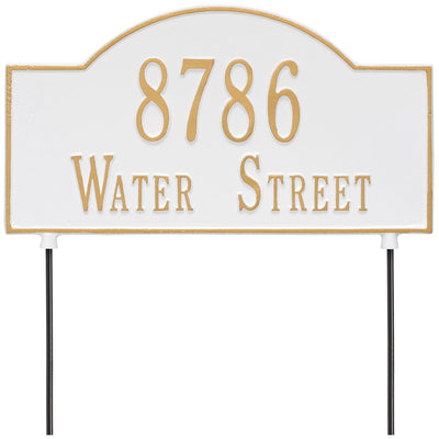 Two-Sided Arch Lawn Address Plaque - Two-Line