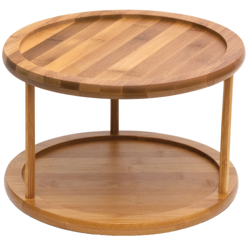 10 Inch Bamboo Two-Tier Lazy Susan Turntable